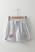 Lace Up High Waist Skort with American Flag Patch Detail